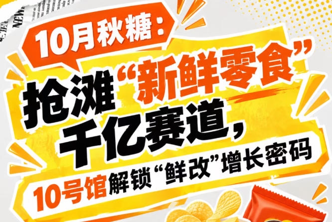10月秋糖：抢占“新鲜零食”千亿蓝海，10号馆中华厅解锁“鲜改”增长新策略